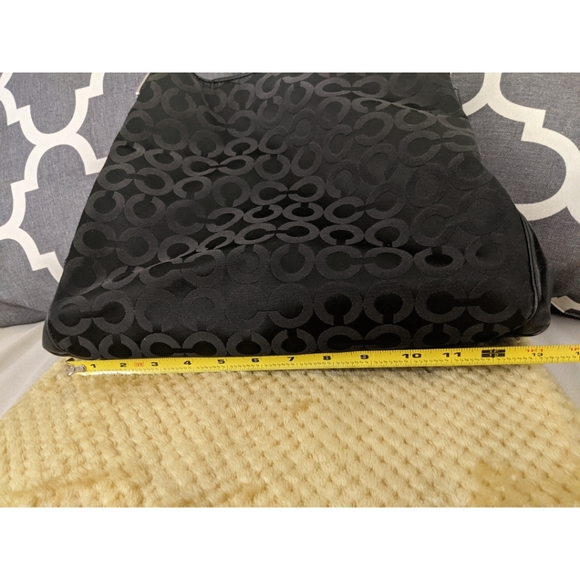 Coach Madison Op Art Black Sateen Small Phoebe Shoulder Bag - Picture 3 of 8